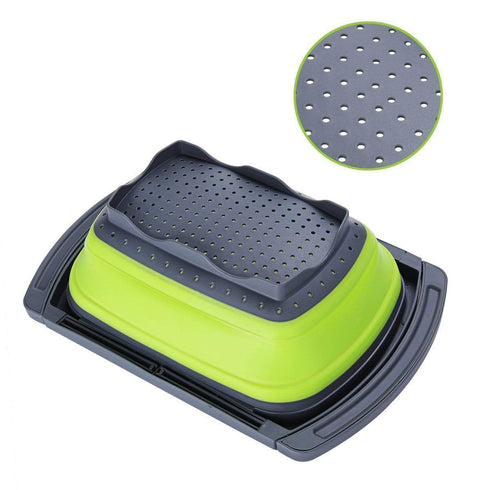 AussieSuperStore Homeware Supplies Collapsible Folding Silicone Kitchen Sink Space Saving Foldable Food Strainer Collapsible Silicone Kitchen Sink Space Saving Foldable Food Strainer CBSILSTRAINERGRN